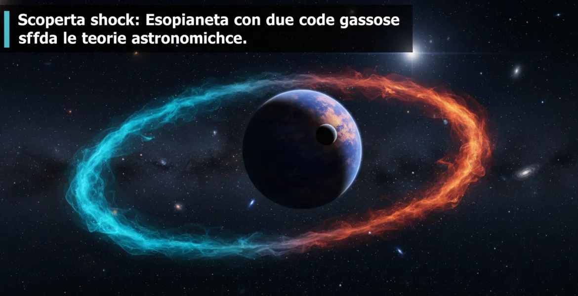 Scoperta shock: Esopianeta con due code gassose sfida le teorie astronomiche