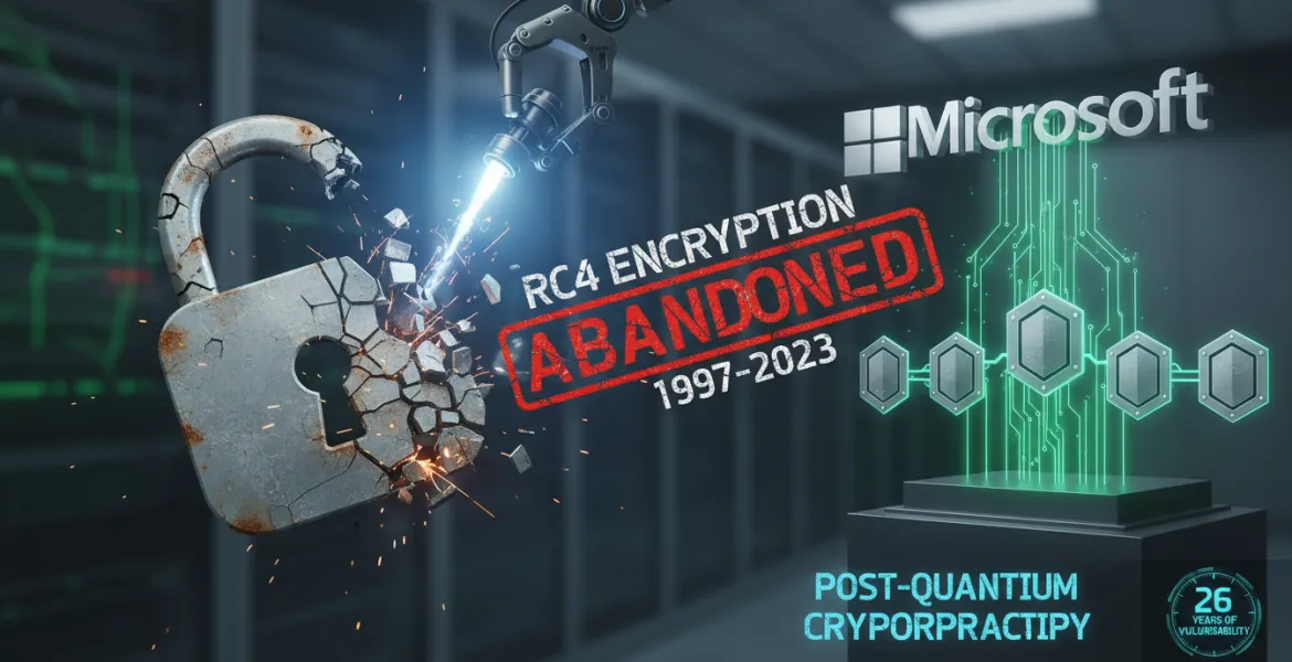 Microsoft abbandona l'algoritmo di crittografia RC4 dopo 26 anni di vulnerabilità