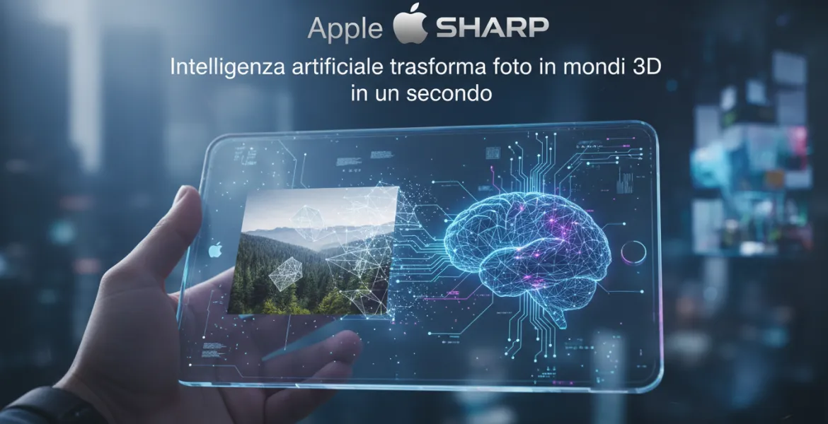 Apple SHARP: Intelligenza artificiale trasforma foto in mondi 3D in un secondo