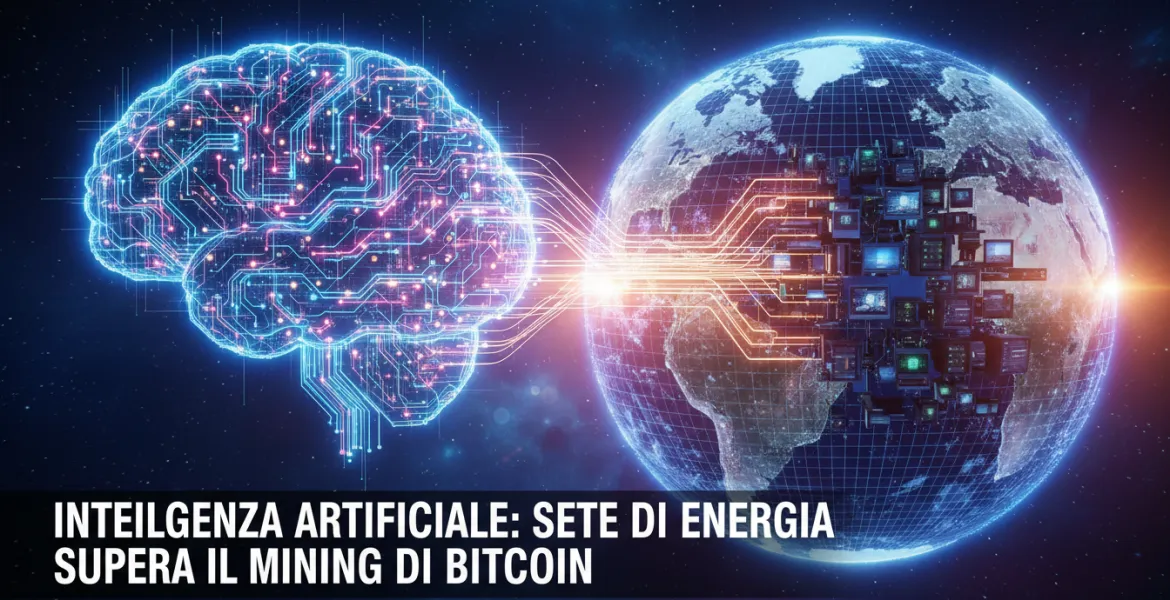 Intelligenza artificiale: Sete di energia supera il mining di Bitcoin