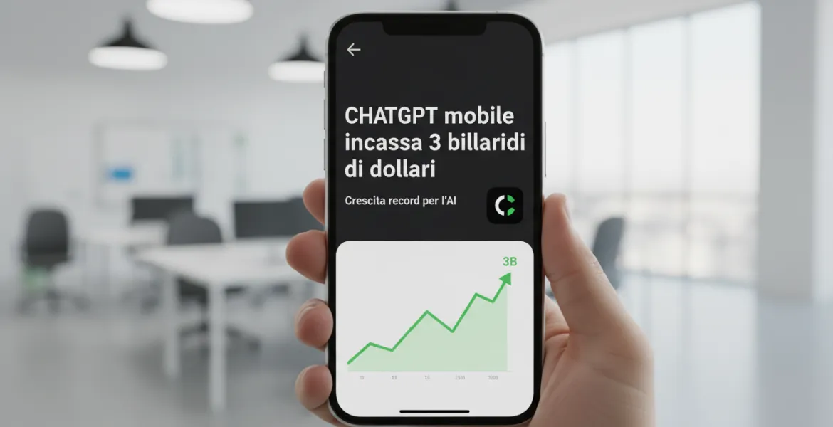 ChatGPT mobile incassa 3 miliardi di dollari: Crescita record per l'AI