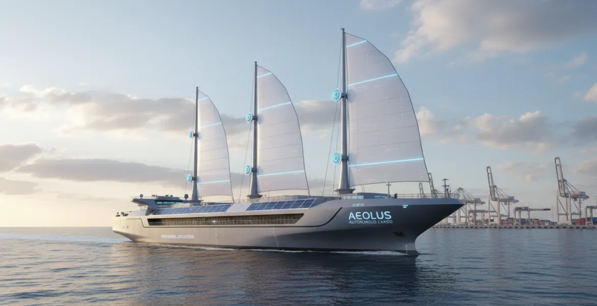 Rivoluzione nei trasporti marittimi: Arriva la nave cargo autonoma a propulsione Eolica
