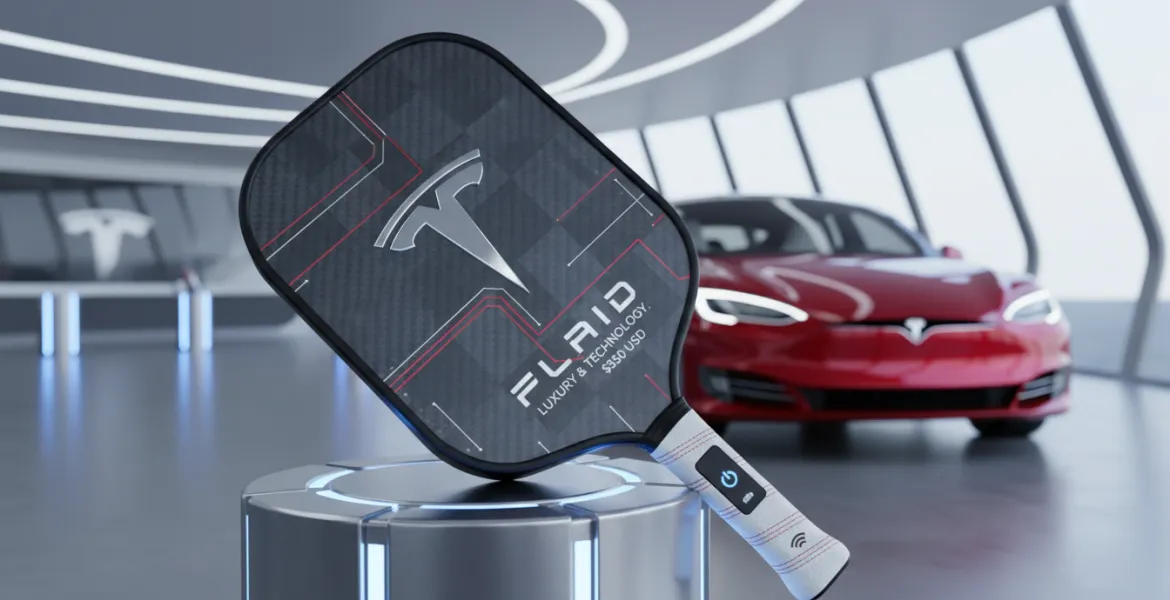 Tesla lancia la racchetta da pickleball Plaid: lusso e tecnologia a 350 dollari