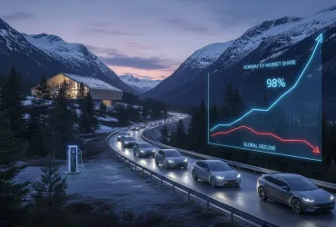Norvegia controtendenza: Auto elettriche al 98% del mercato, ignorando il declino globale