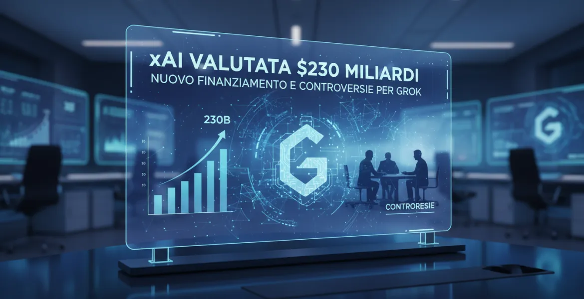 xAI valutata 230 miliardi di dollari: Nuovo finanziamento e controversie per Grok
