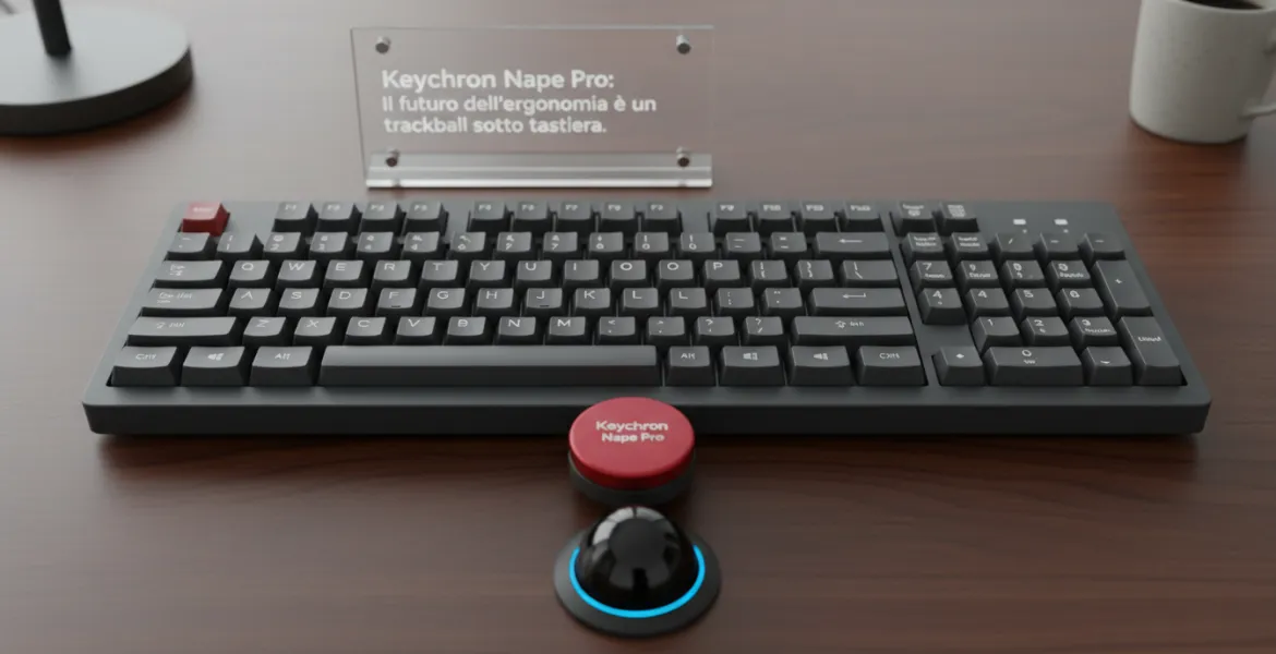 Keychron Nape Pro: Il futuro dell'ergonomia è un trackball sotto la tastiera