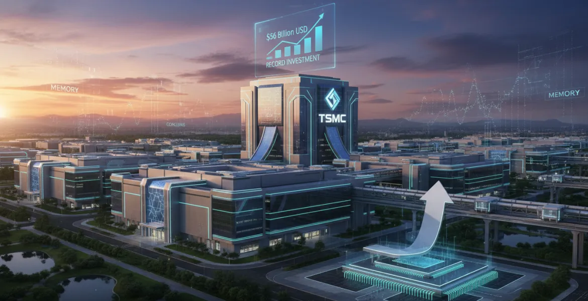TSMC accelera: investimenti record da 56 miliardi di dollari nonostante i timori sulla memoria