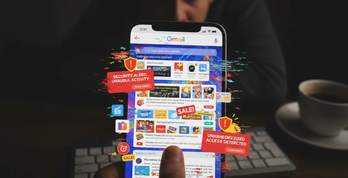 Gmail in tilt: pubblicità in arrivo e avvisi di sicurezza improvvisi
