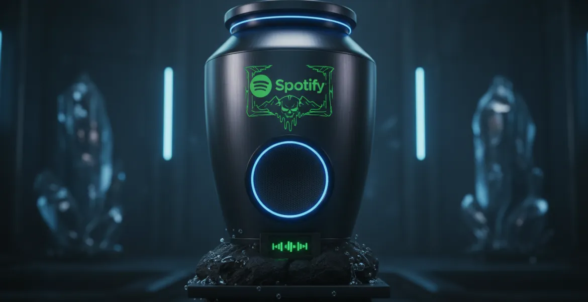 Spotify e Liquid Death lanciano l'urna funeraria con altoparlante integrato