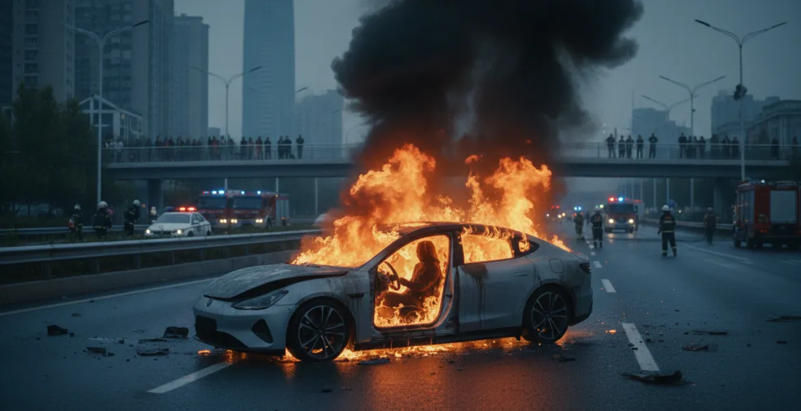 Tragedia in Cina: Xiaomi SU7 Ultra in fiamme, conducente intrappolato