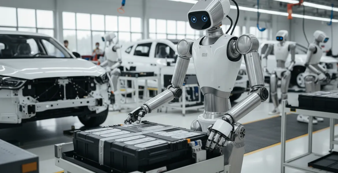 Xiaomi: Robot umanoide al lavoro in fabbrica di auto elettriche