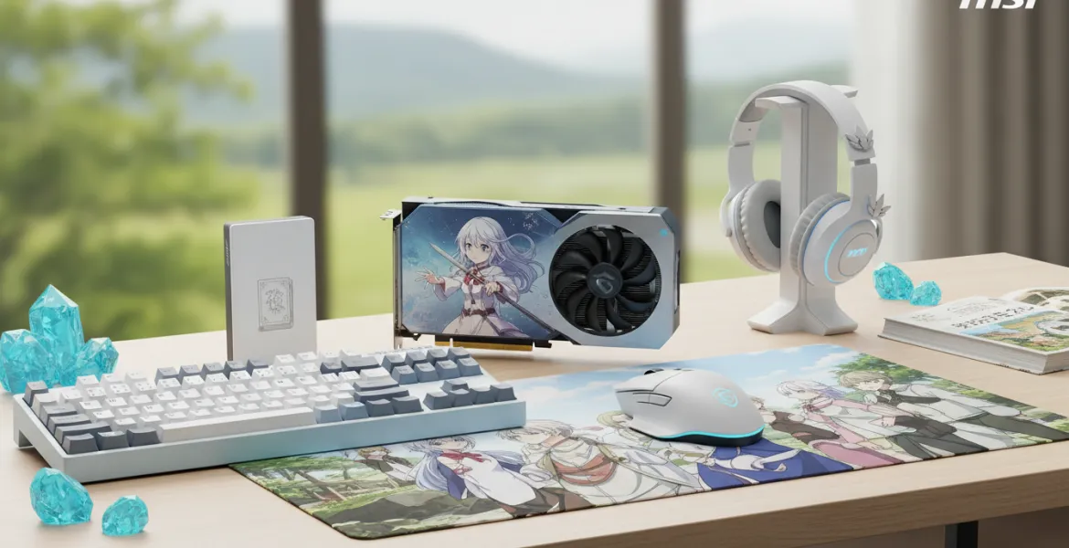 MSI lancia una collezione a tema anime 'Frieren': Scheda video, tastiera, mouse e altro