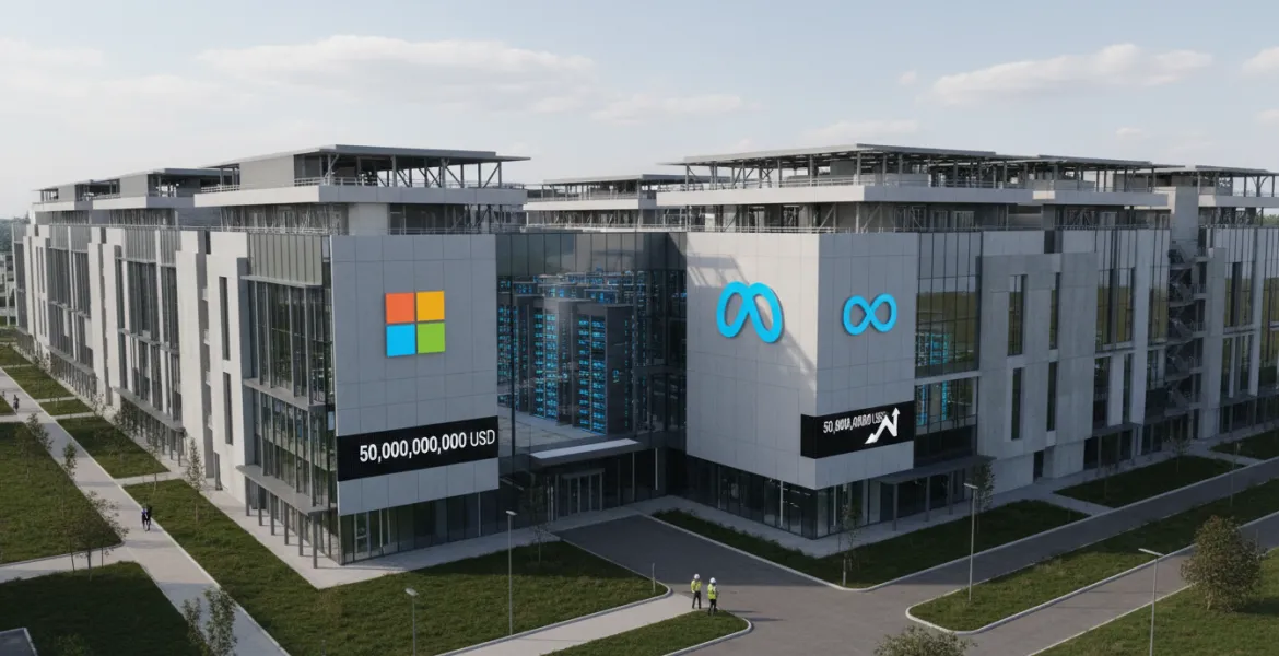Boom dell'IA: Microsoft e Meta investono 50 miliardi di dollari in data center