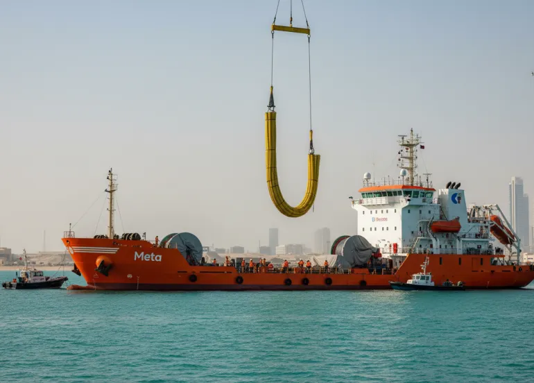 Meta, stop ai lavori del cavo sottomarino 2Africa nel Golfo Persico: cosa sta succedendo
