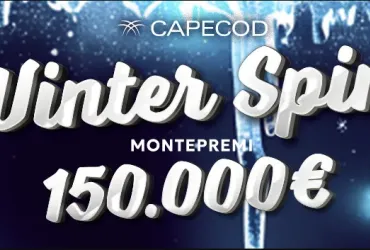 Capecod su CasinoVip con la classifica CAPECOD WINTER SPINS. In palio, un montepremi di 150.000€ in REAL BONUS e FUN BONUS.