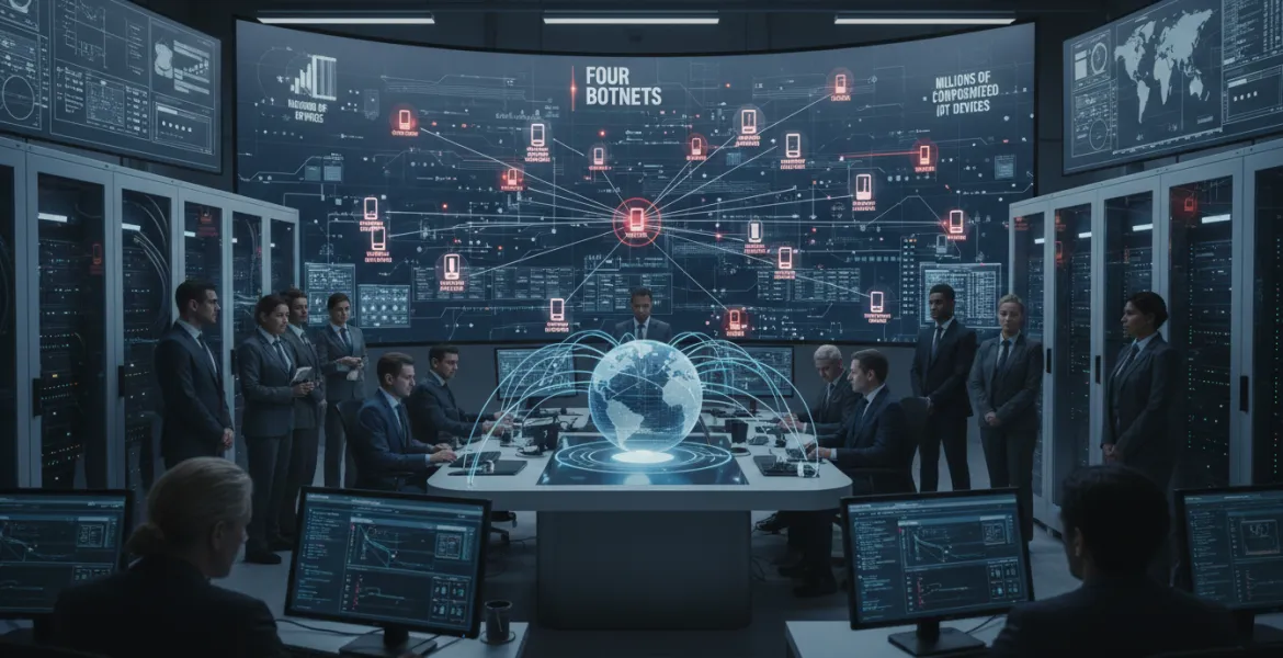 Maxi-Operazione internazionale Smantella Quattro Botnet: Milioni di dispositivi IoT compromessi