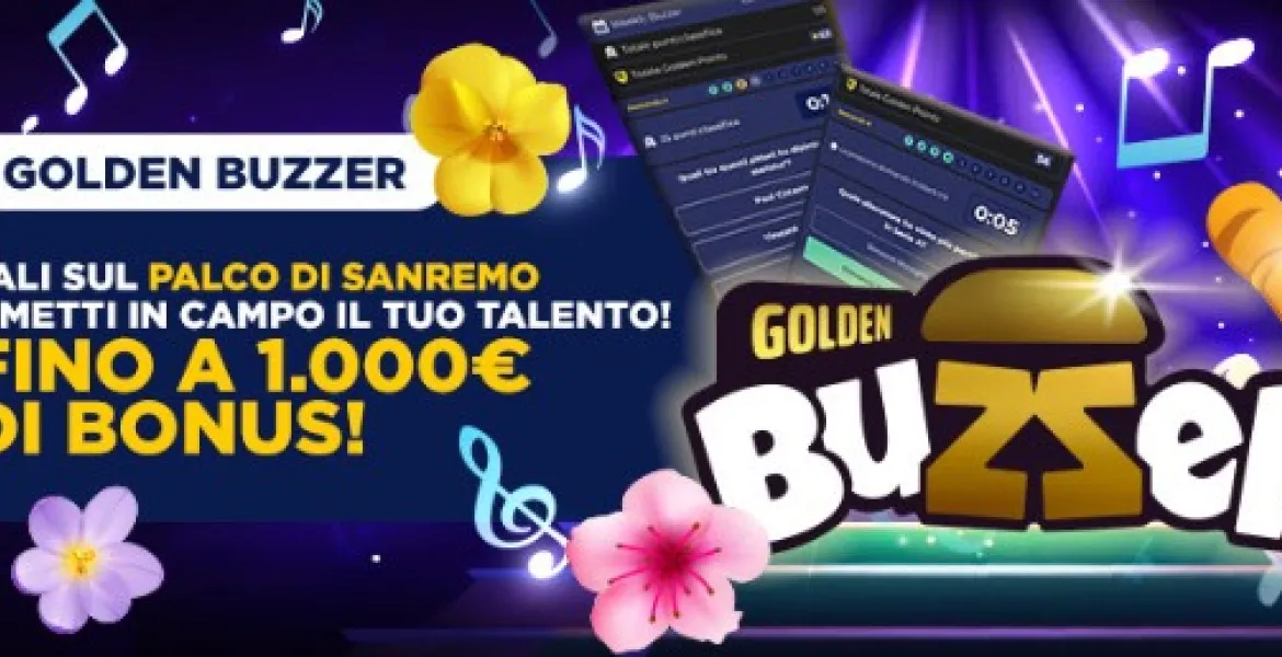 Su Goldbet arriva il Golden Buzzer: sali anche tu sul palco di Sanremo