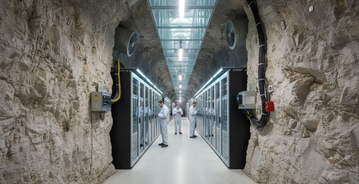 Data center high-tech costruito in una miniera di dolomia in Val di Non