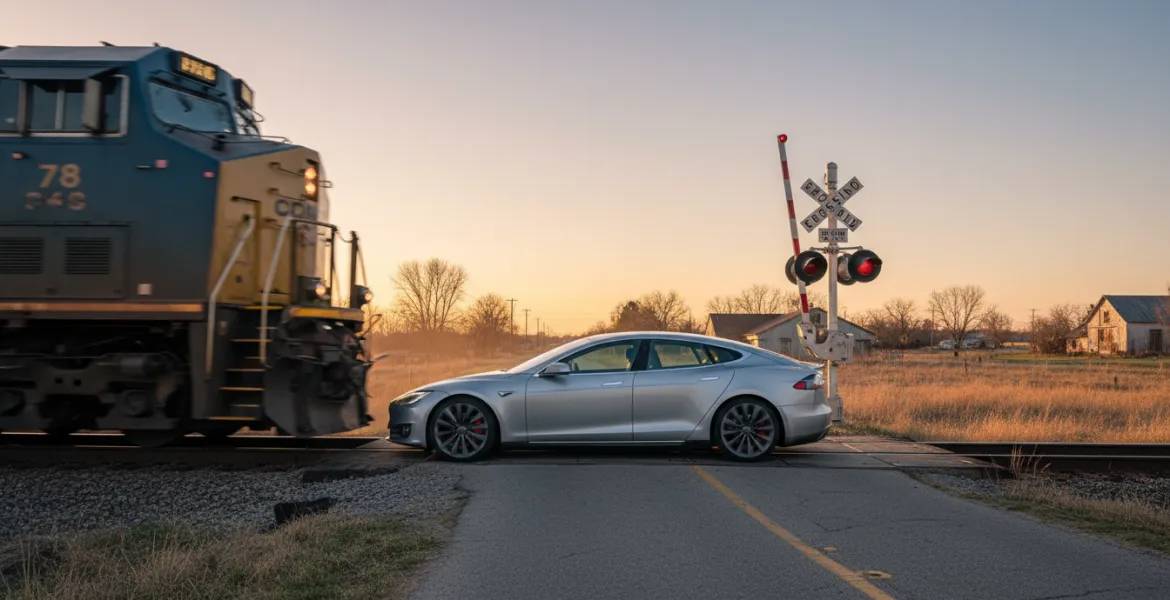Tesla Autopilot: Sfiorata la tragedia al passaggio a livello