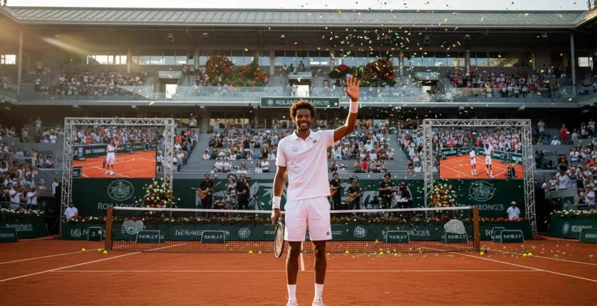 Roland Garros celebra l'addio di Monfils con una serata di tennis, musica e spettacolo