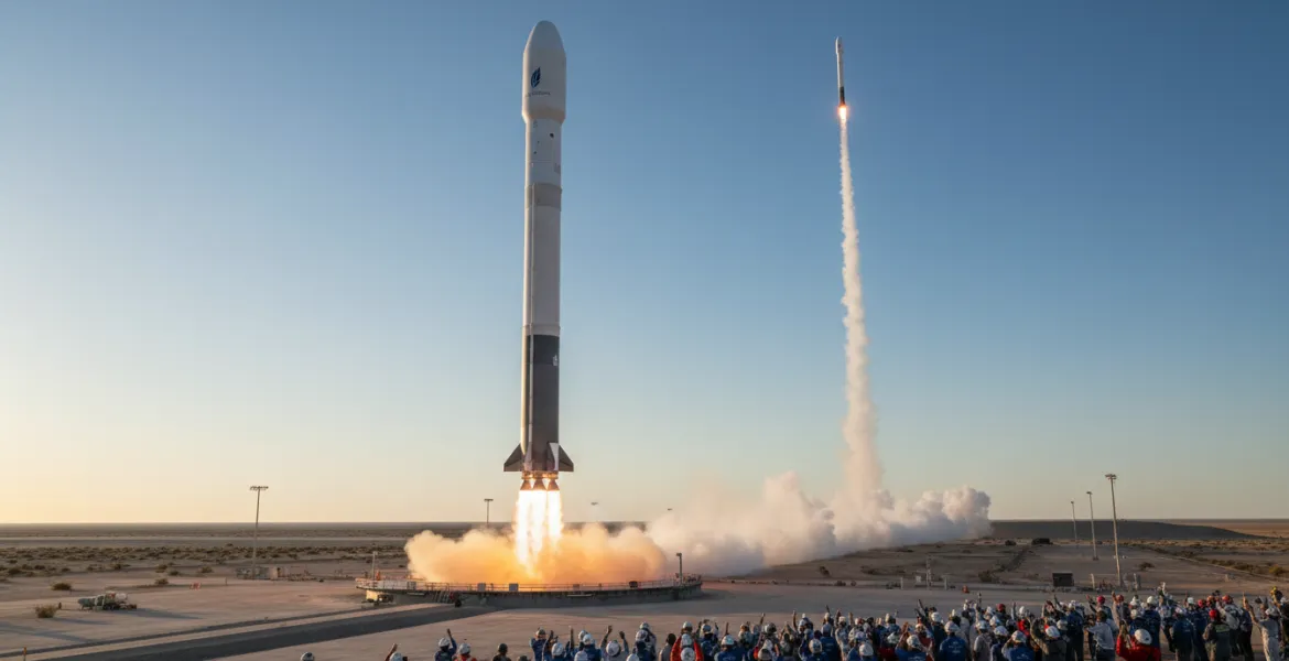 Blue Origin raggiunge un traguardo: Test riuscito per il razzo riutilizzabile New Glenn