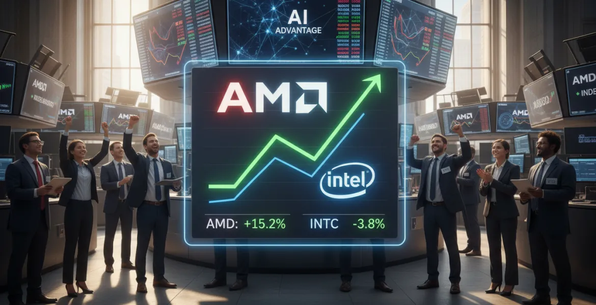 AMD supera Intel: trionfo nel mercato azionario grazie all'IA