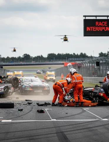 Incidente choc al Nürburgring: gara interrotta, piloti feriti