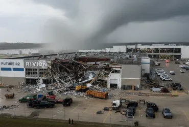 Tornado colpisce la fabbrica Rivian in Illinois: danni al sito della futura R2 ma la produzione non si ferma