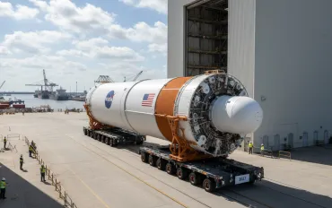 Artemis III entra nel vivo: lo stadio core del razzo SLS lascia New Orleans per la sfida lunare del 2027