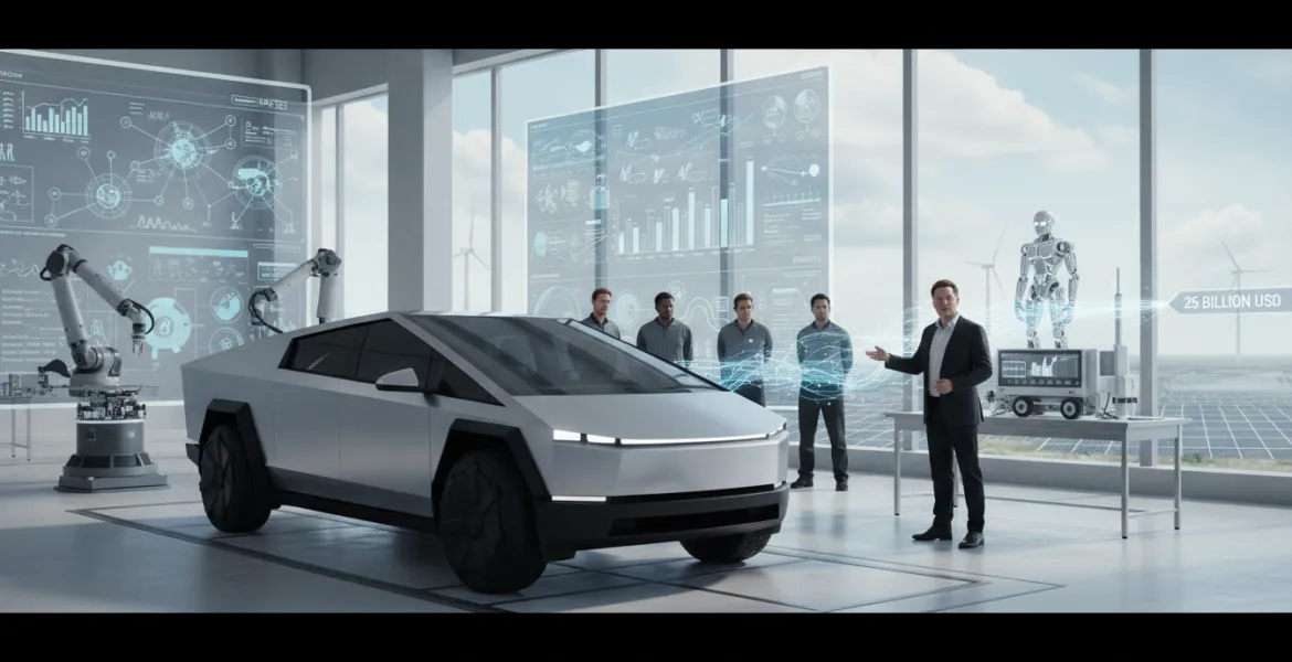 Tesla sfida i mercati: tra AI, robotica e la scommessa da 25 miliardi di Elon Musk
