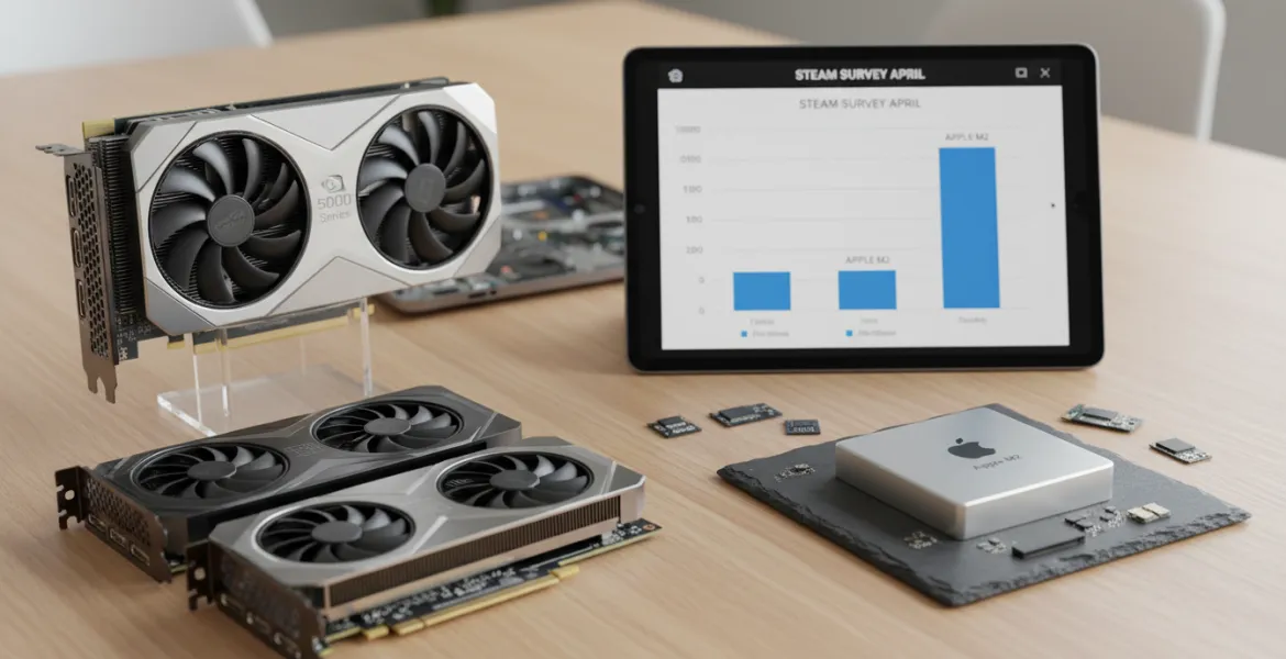 Steam Survey Aprile: Nvidia serie 5000 domina il mercato e Apple M2 sorprende