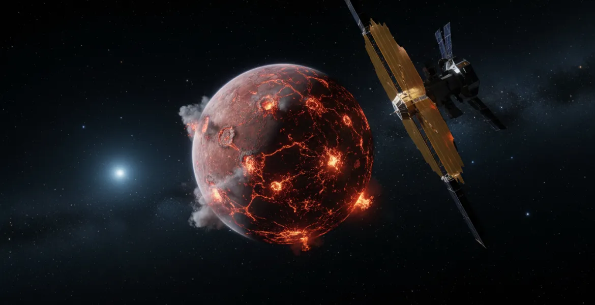 I segreti geologici di LHS 3844 b: il James Webb analizza una Super-Terra vulcanica