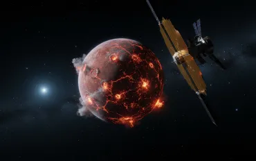 I segreti geologici di LHS 3844 b: il James Webb analizza una Super-Terra vulcanica