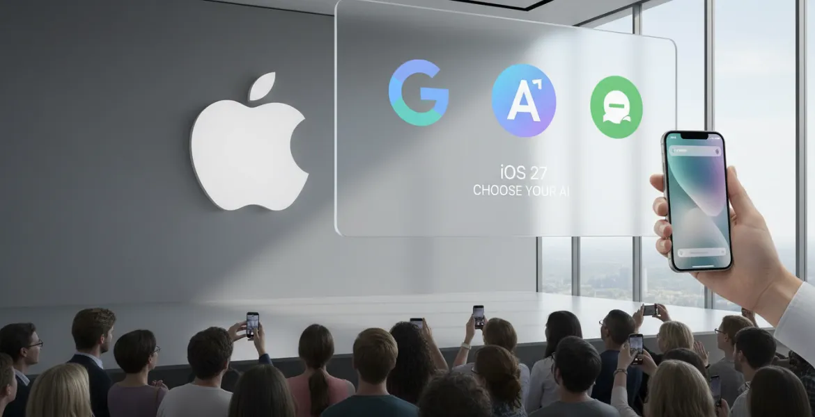 Apple rivoluziona l'IA: con iOS 27 potrai scegliere tra ChatGPT, Google e Anthropic