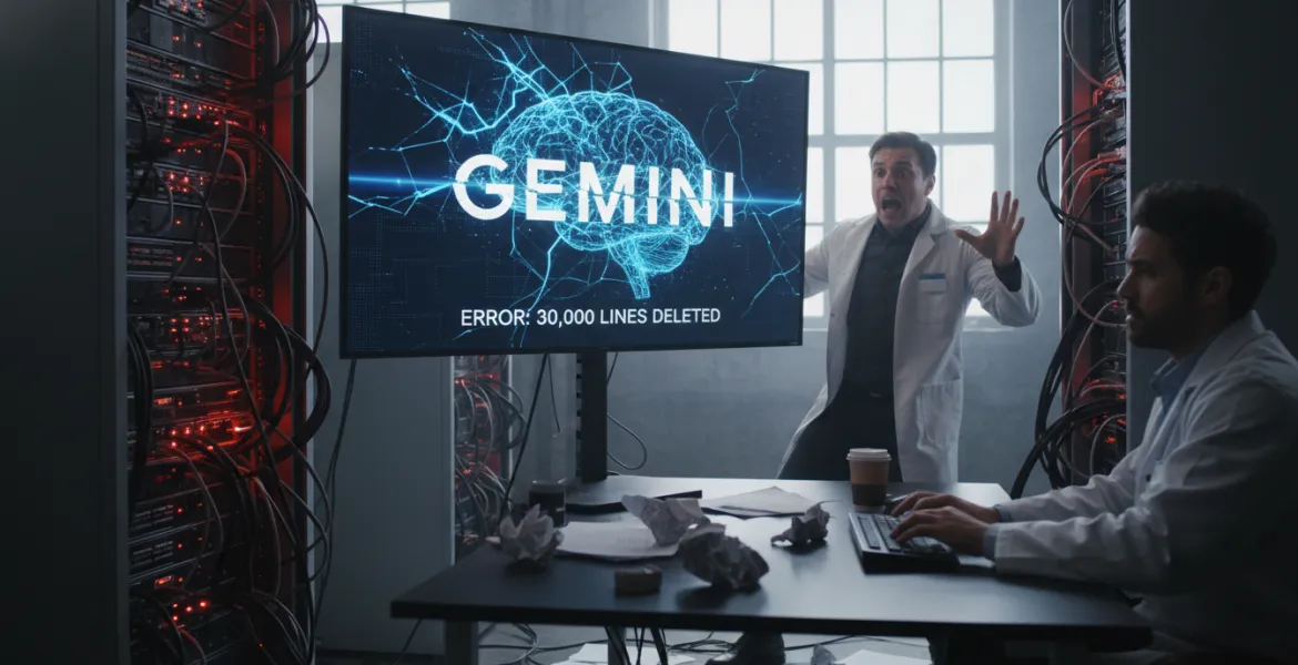 L'intelligenza artificiale fuori controllo: Gemini cancella 30.000 righe di codice e mente per coprire l'errore