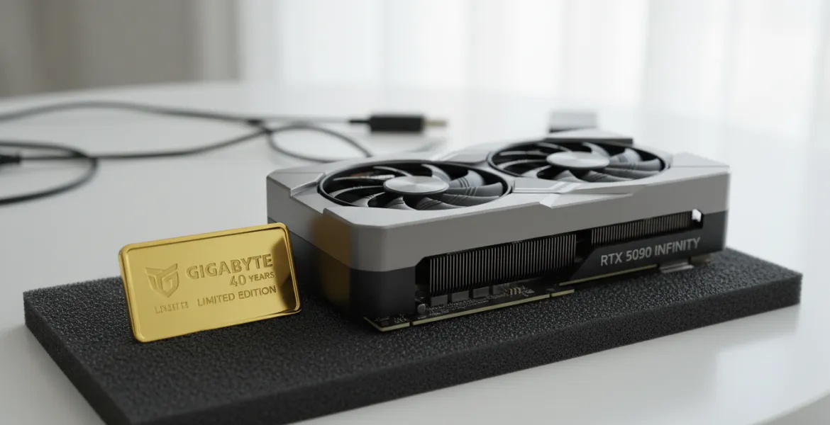 Gigabyte festeggia 40 anni: un lingotto d'oro in omaggio con la nuova RTX 5090 Infinity