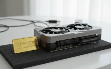 Gigabyte festeggia 40 anni: un lingotto d'oro in omaggio con la nuova RTX 5090 Infinity