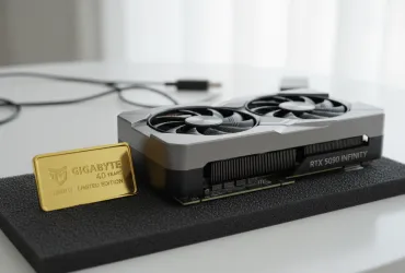 Gigabyte festeggia 40 anni: un lingotto d'oro in omaggio con la nuova RTX 5090 Infinity