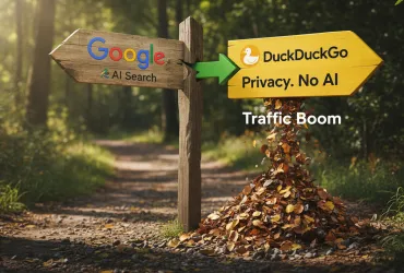 DuckDuckGo sfida il dominio di Google: boom di traffico per la ricerca senza intelligenza artificiale