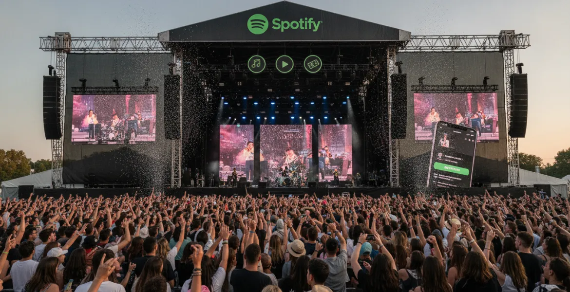 Spotify trasforma lo streaming: arrivano i grandi festival live in video e la vendita diretta dei biglietti
