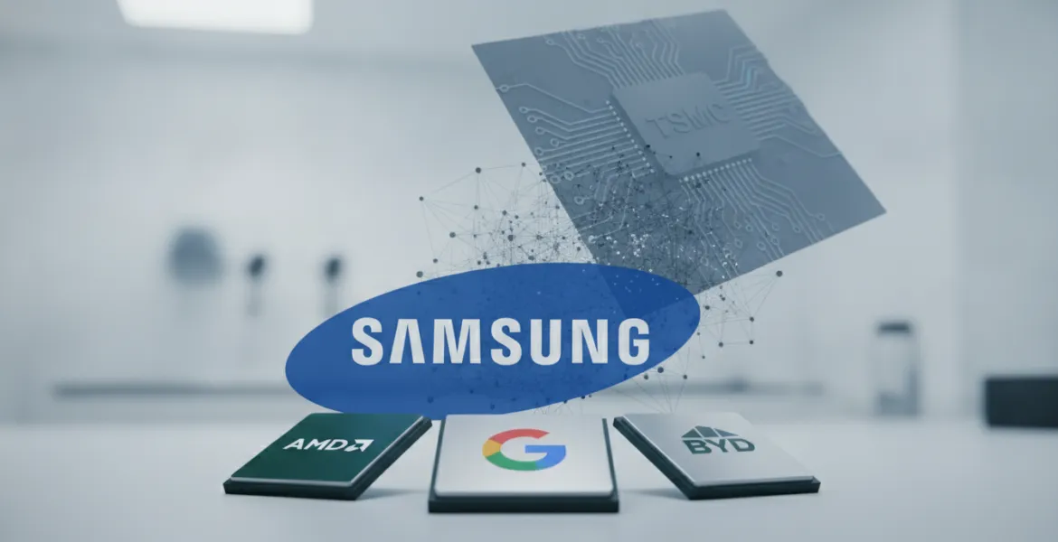 Samsung sfida il dominio di TSMC: nuovi accordi strategici con AMD, Google e BYD per i chip del futuro