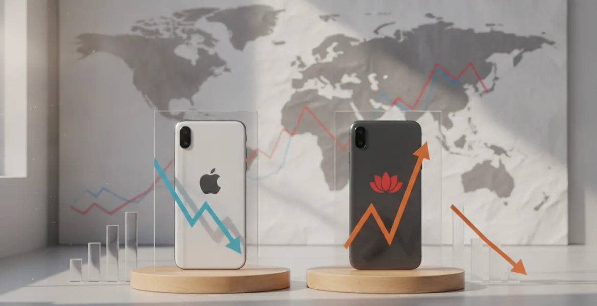 Mercato Smartphone 2026: Apple e Huawei sfidano la crisi globale delle vendite