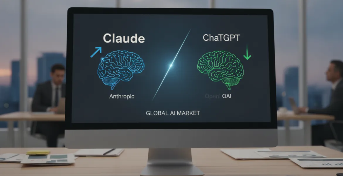Anthropic accelera: Claude insidia il primato di ChatGPT nel mercato AI globale