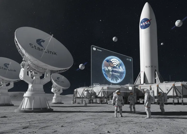 NASA e SpaceX: il Wi-Fi lunare di Starlink porterà il 4K sulla Luna