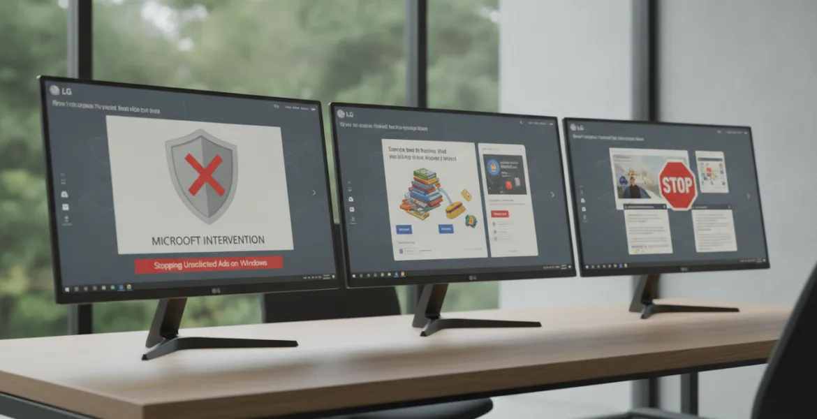 Bloatware sui monitor LG: Microsoft interviene per fermare la pubblicità su Windows