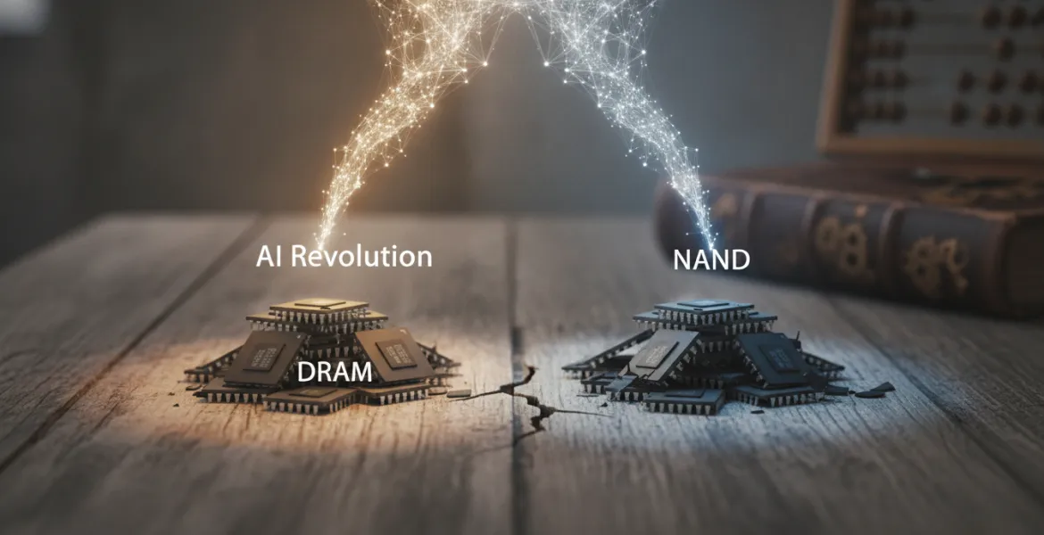 Mercato delle memorie: la rivoluzione dell'IA divide i destini di DRAM e NAND nel 2026