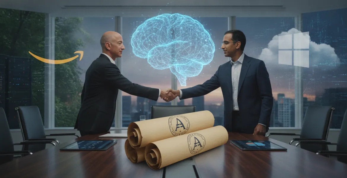 Amazon sfida Microsoft per il controllo dell'IA: accordo storico da 50 miliardi con OpenAI
