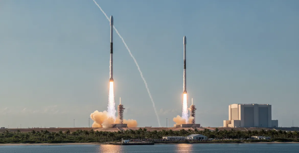 SpaceX riscrive la storia: doppio lancio record in meno di 40 minuti