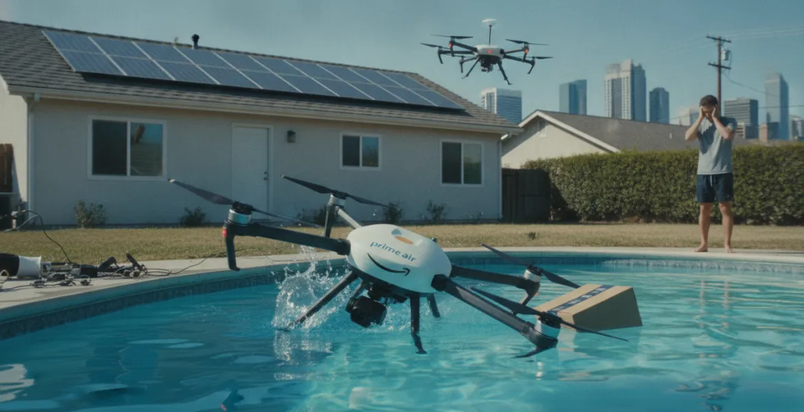 Amazon Prime Air e la crisi dei droni: Tra consegne in piscina e sfide tecnologiche