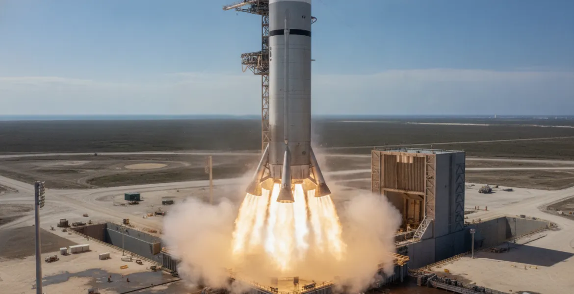 SpaceX accelera verso il volo 14: test statico completato per il Super Heavy V3